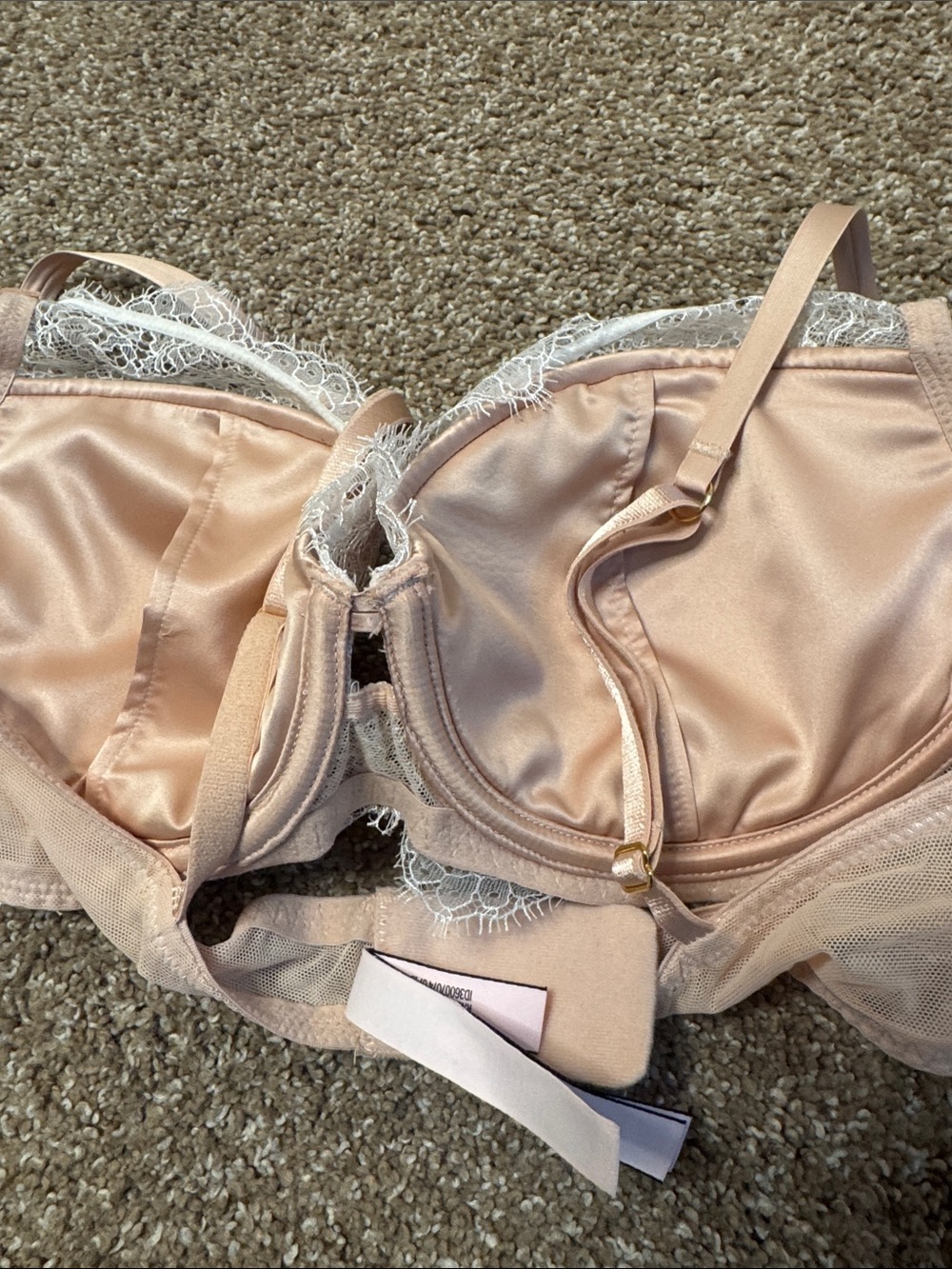 Victoria's Secret Lace Accent Light Pink Push-Up Bra underwire padded SZ 36C - Picture 5 of 5